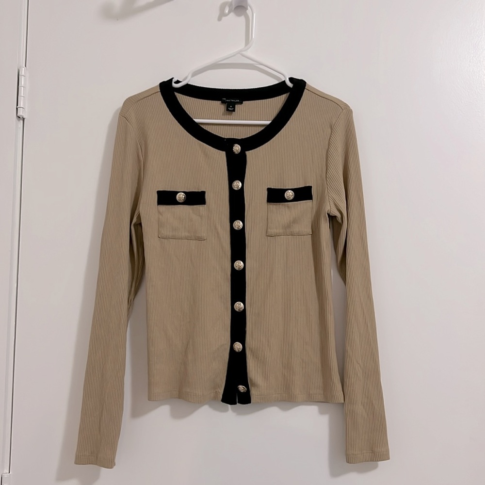 Ann Taylor Button Knit Jacket Size Medium - image 3